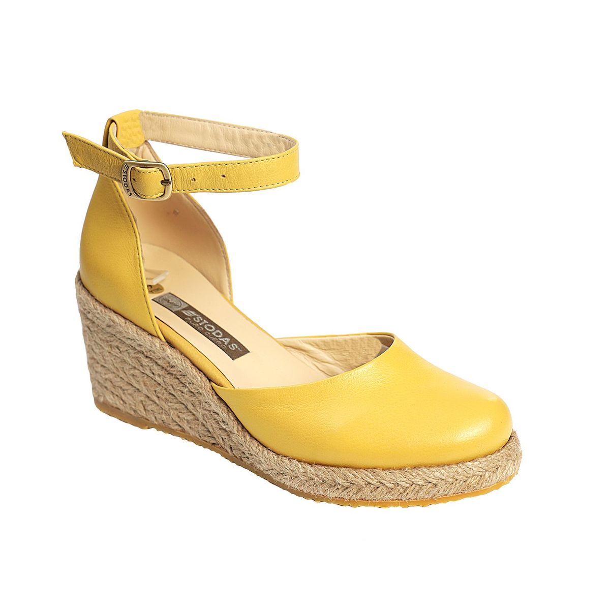 ESTODAS - Alpargatas Cuero Mujer Estodas Letizia N Mostaza.
