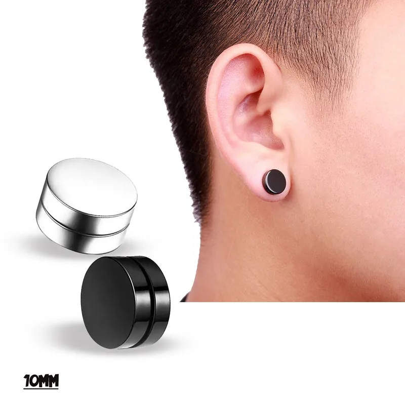 GENERICO - Arete Para Hombre 10mm Acero 316L Magnético