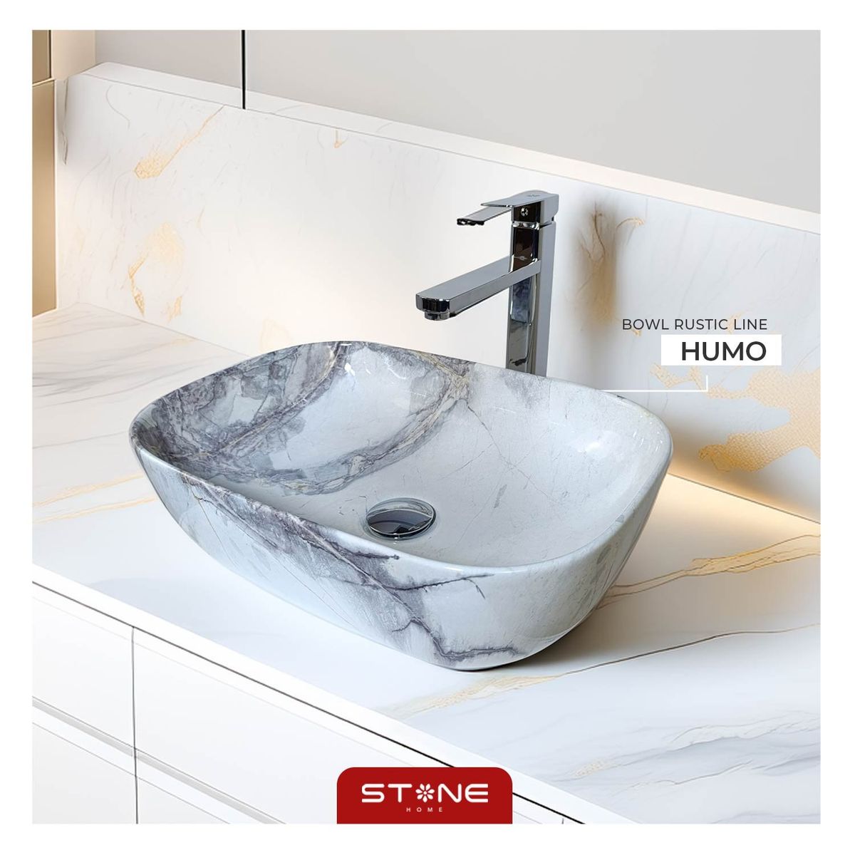 STONE - LAVAMANOS  MINIMALISTA RUSTIC LINE HUMO STONE