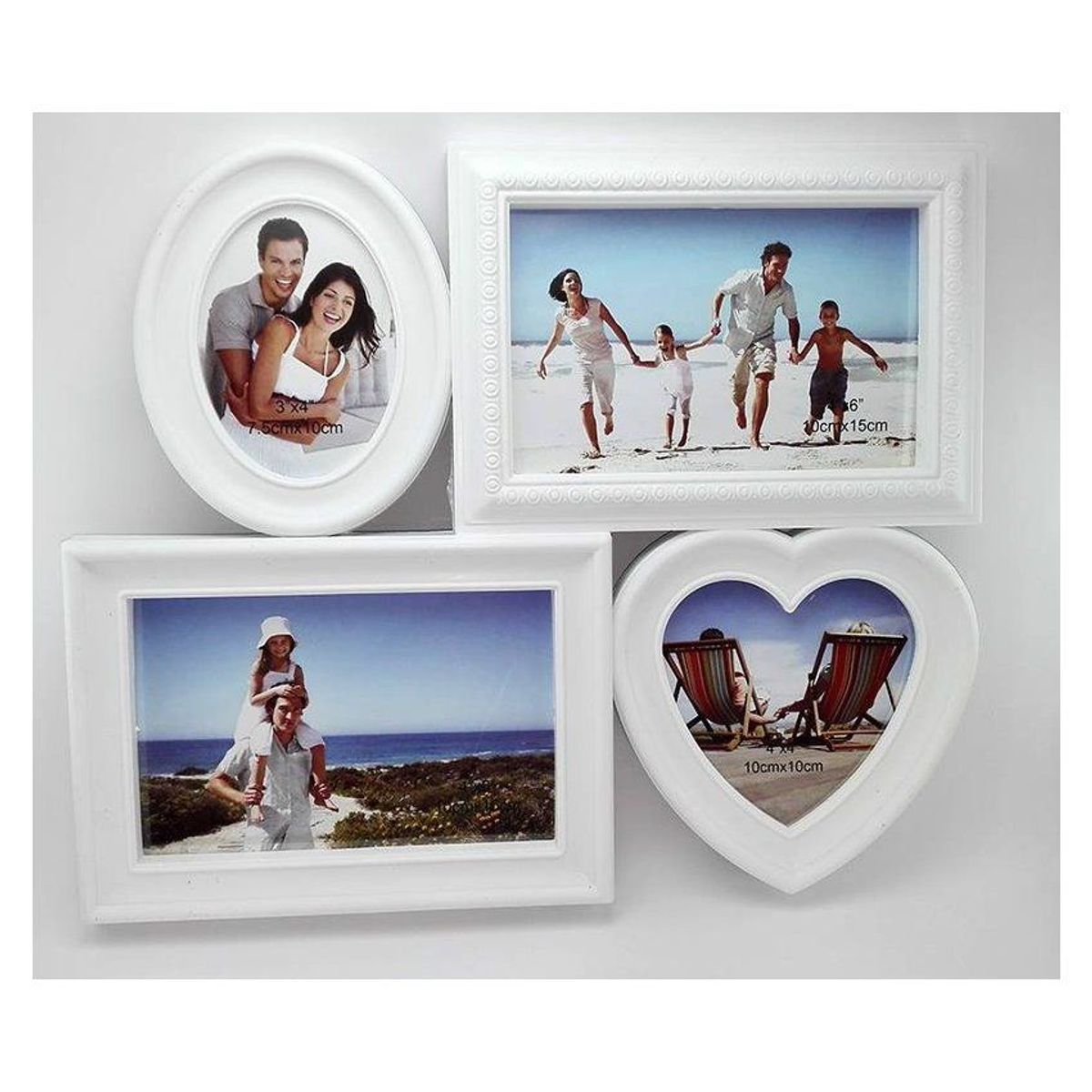 GENERICO - Portafotos cuadro para 4 fotos - blanco