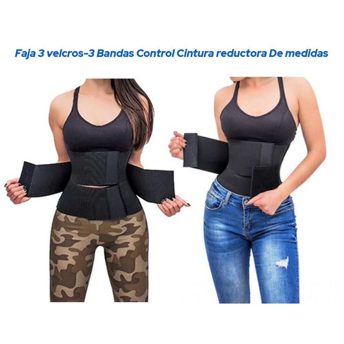 HOLGU - Faja 3 velcros-3 Bandas Control Cintura reductora De medidas