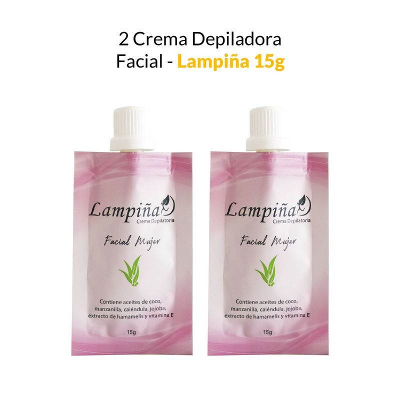 GENERICO - 2 Crema Depiladora Facial - Lampiña 15g