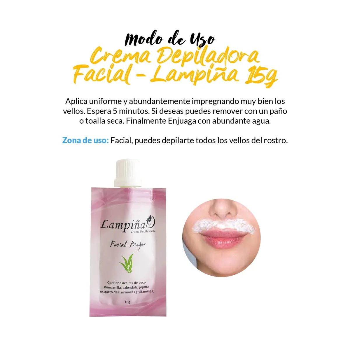 GENERICO - 12 Crema Depiladora Facial - Lampiña 15g