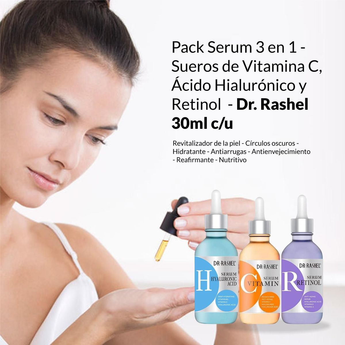 GENERICO - Pack Serum 3en1 - Sueros de Vitamina C Ácido Hialurónico y Retinol