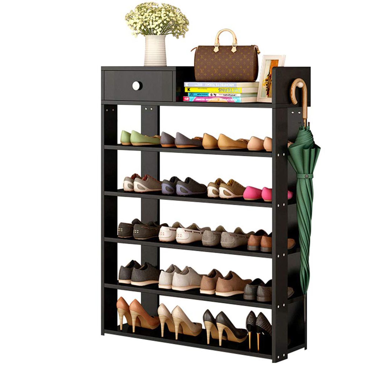 VILLA HOGAR - Zapatera multifunción Cami negro - Villa Hogar