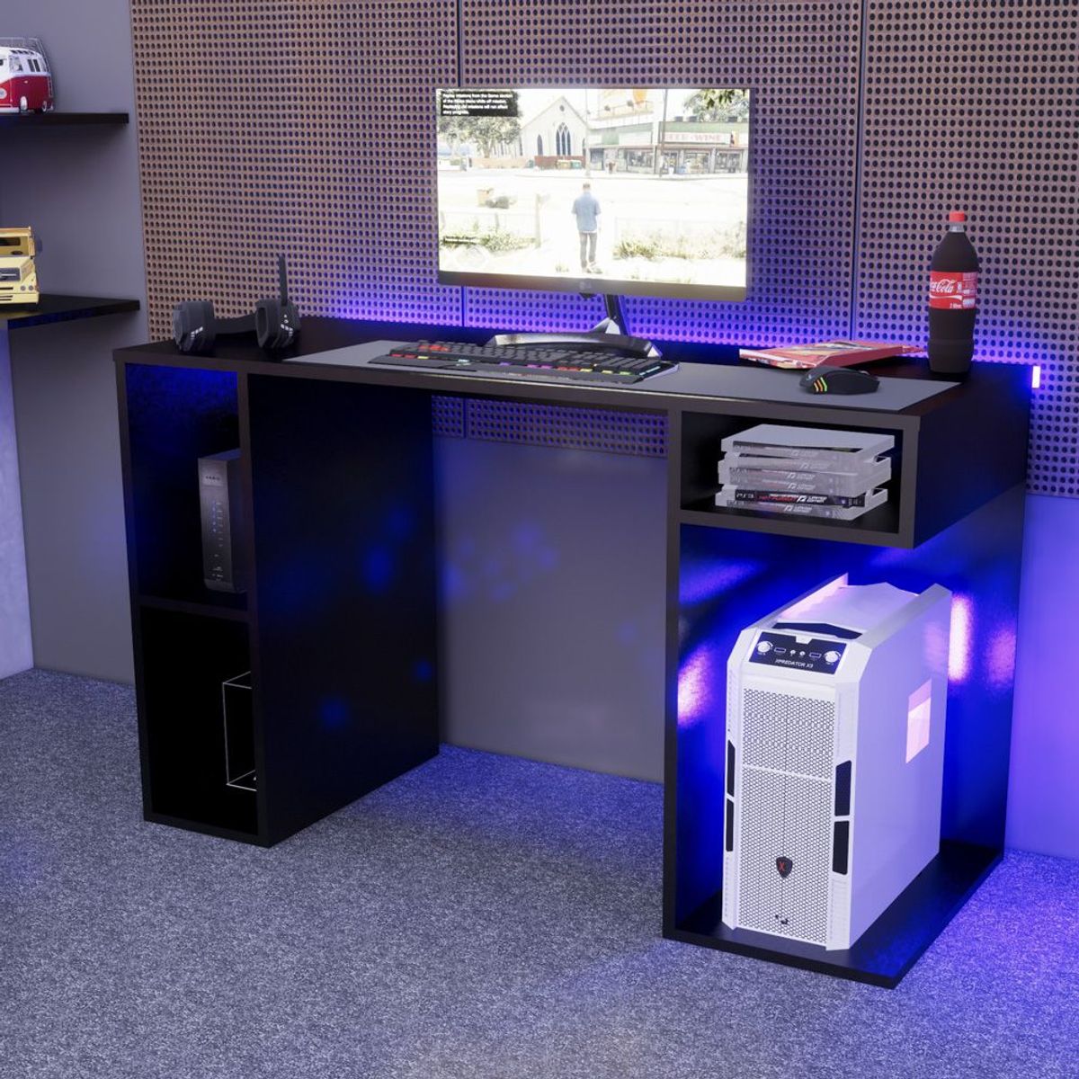 MOVENDA - Escritorio Gamer NR 01 120cm Movenda Negro