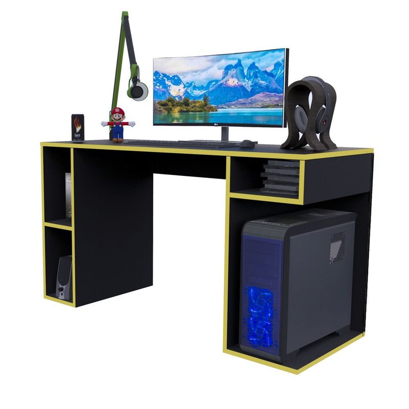 MOVENDA - Escritorio Gamer NR 01 120cm Movenda Negro/Amarillo