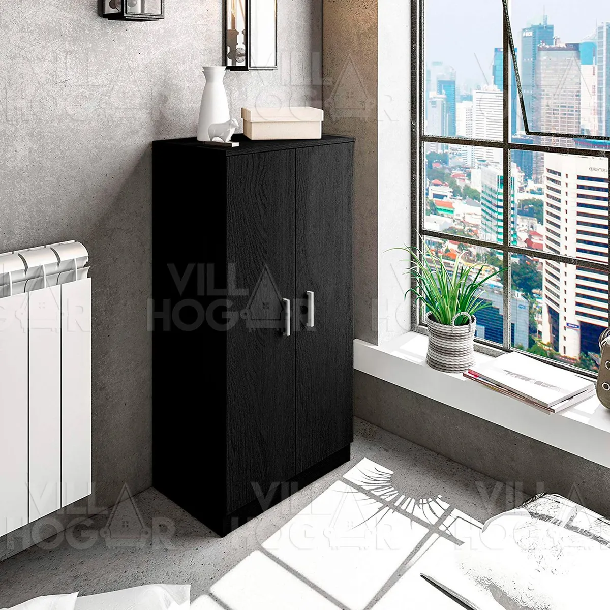 VILLA HOGAR - Zapatera Stella negro - capacidad 24 pares de zapatos