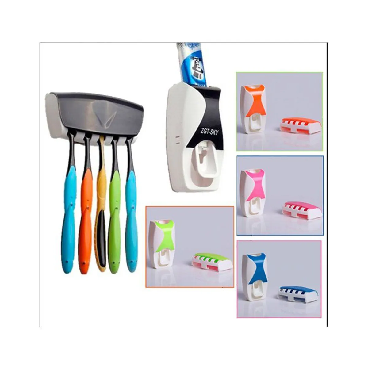 GENERICO - Porta cepillo de dientes y dentífrico caja organizador