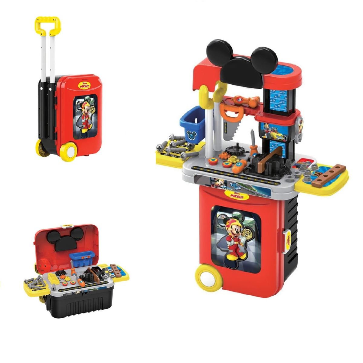 DISNEY - Set De Herramientas Y Maleta 3 En 1 Mickey Mouse 70cm Alto