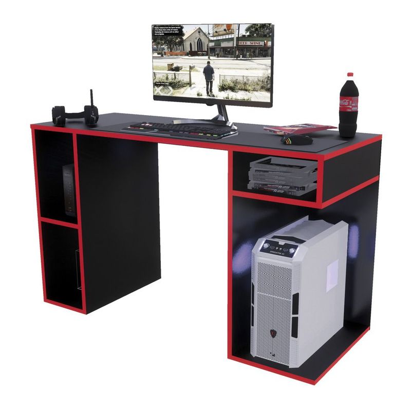 MOVENDA - Escritorio Gamer NR 01 120cm Movenda Negro/Rojo