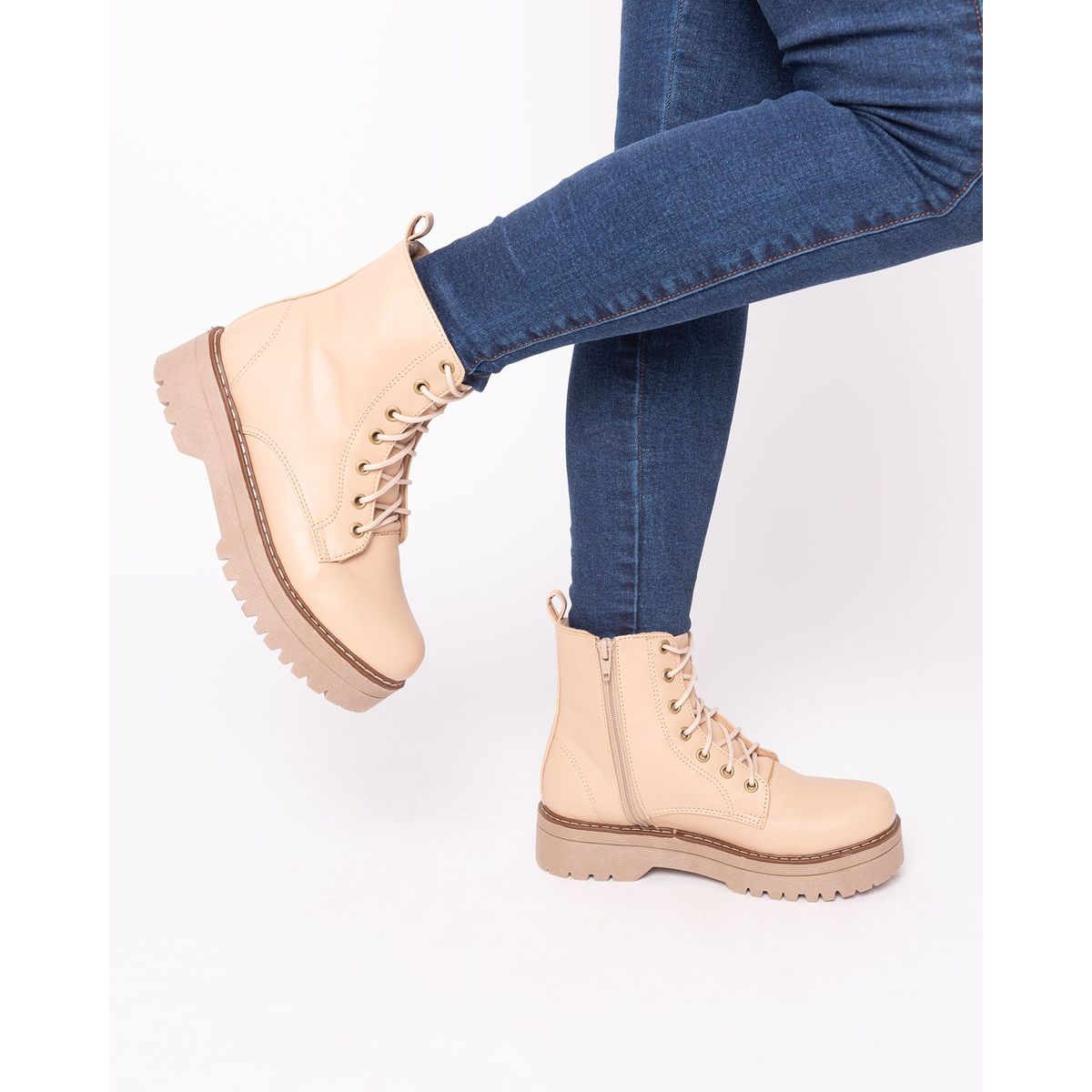 NEBULA - Botas Bado - Beige Cuero