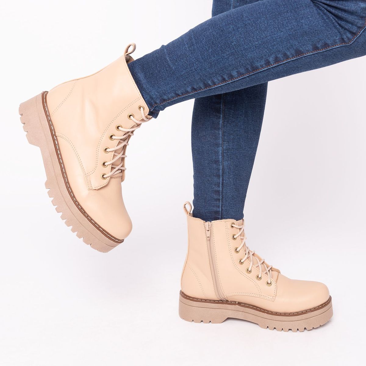 NEBULA - Botas Bado - Beige Cuero