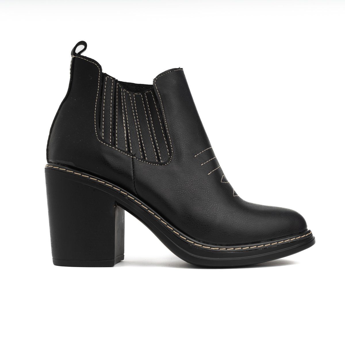 NEBULA - Botas Texana - Negro Cuero