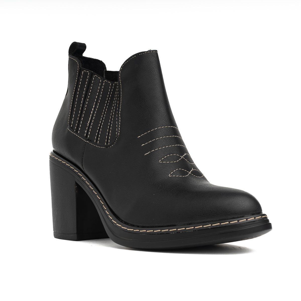 NEBULA - Botas Texana - Negro Cuero