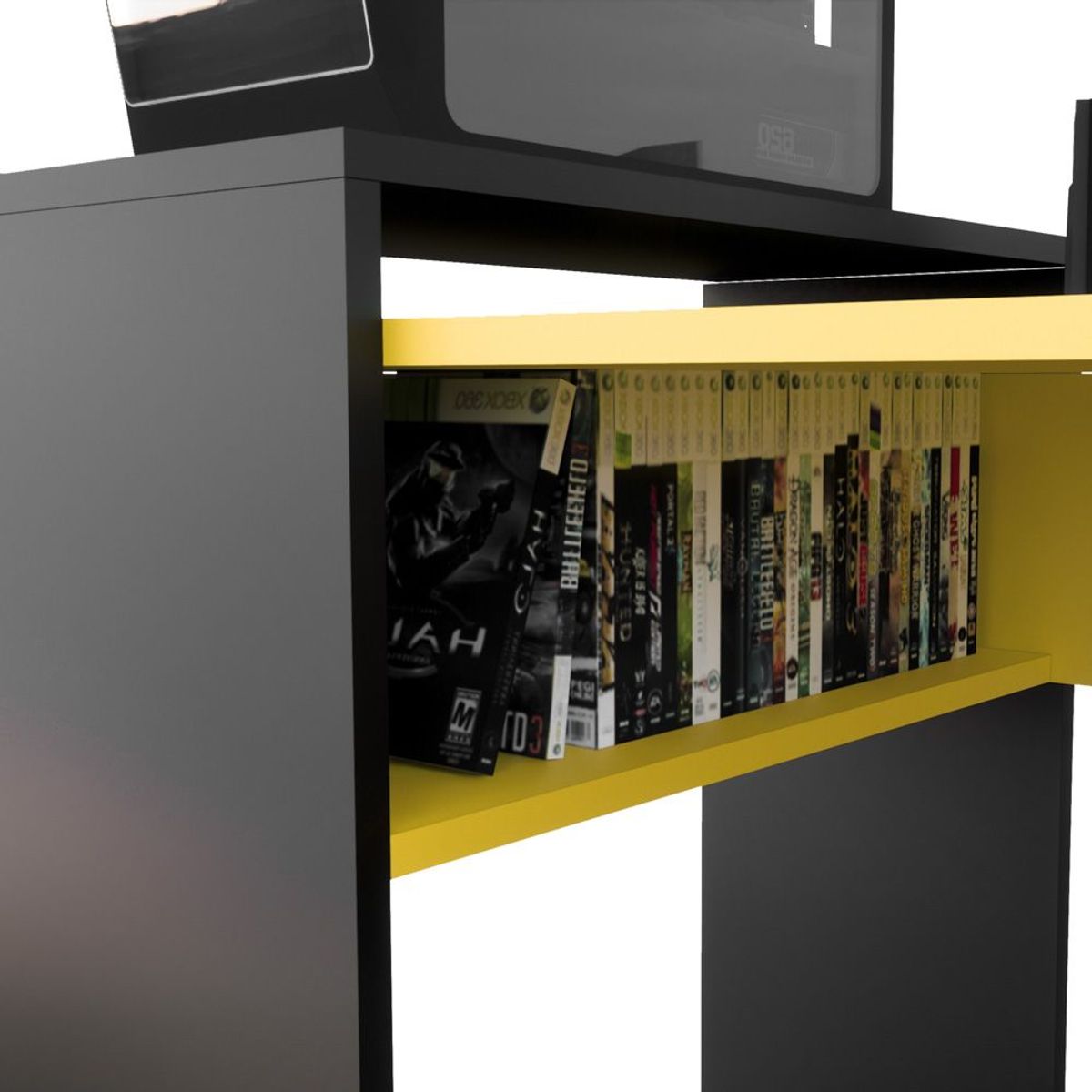 MOVENDA - Escritorio Gamer NR 04 180cm Movenda Negro con Amarillo