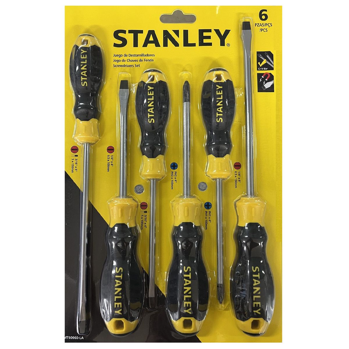 STANLEY - PROMO JUEGO DESARMADOR 6 PIEZAS CUSHION GRIP 60-060 STANLEY