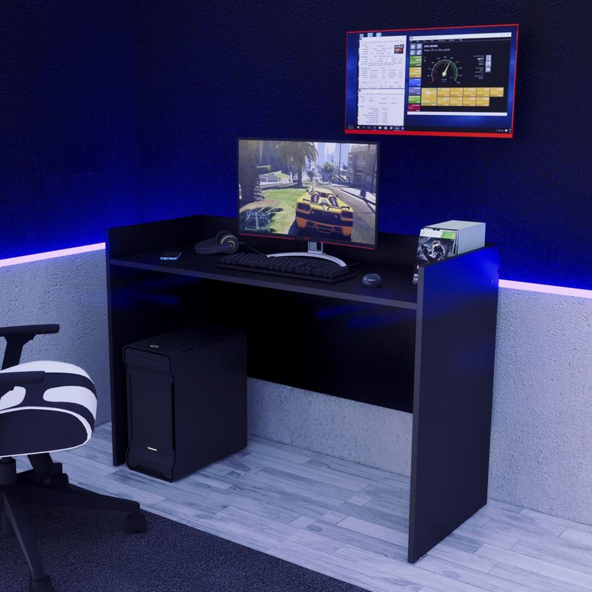 MOVENDA - Escritorio Gamer NR 08 120cm Movenda Negro