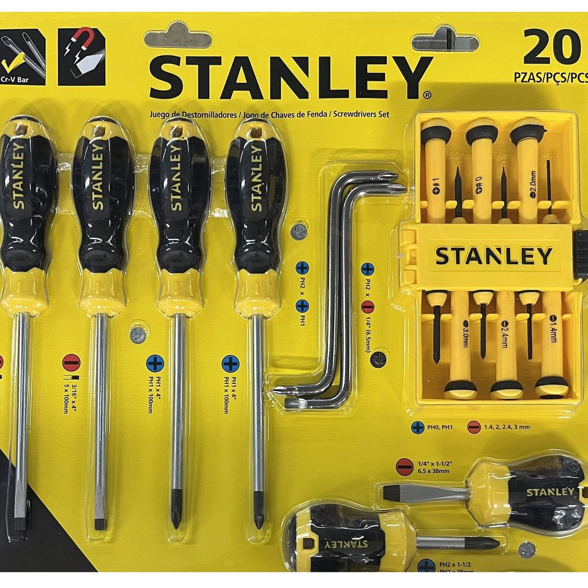 STANLEY - PROMO JUEGO DESARMADOR 20 PIEZAS CUSHION GRIP 60-220 STANLEY