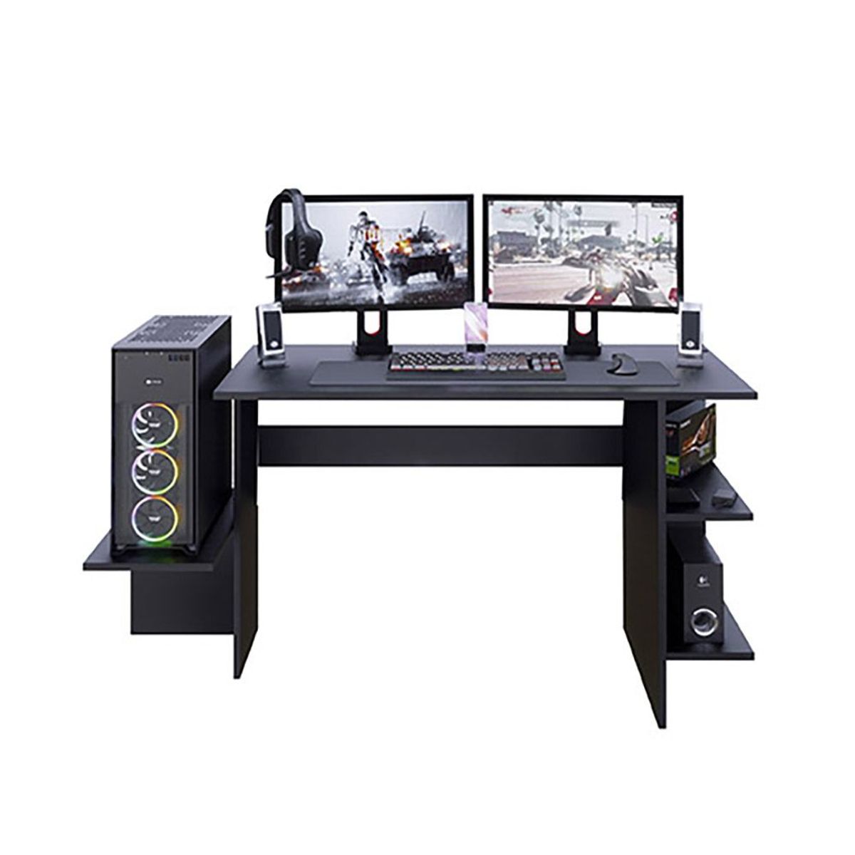 MOVENDA - Escritorio Gamer NR 09 136cm Movenda Negro