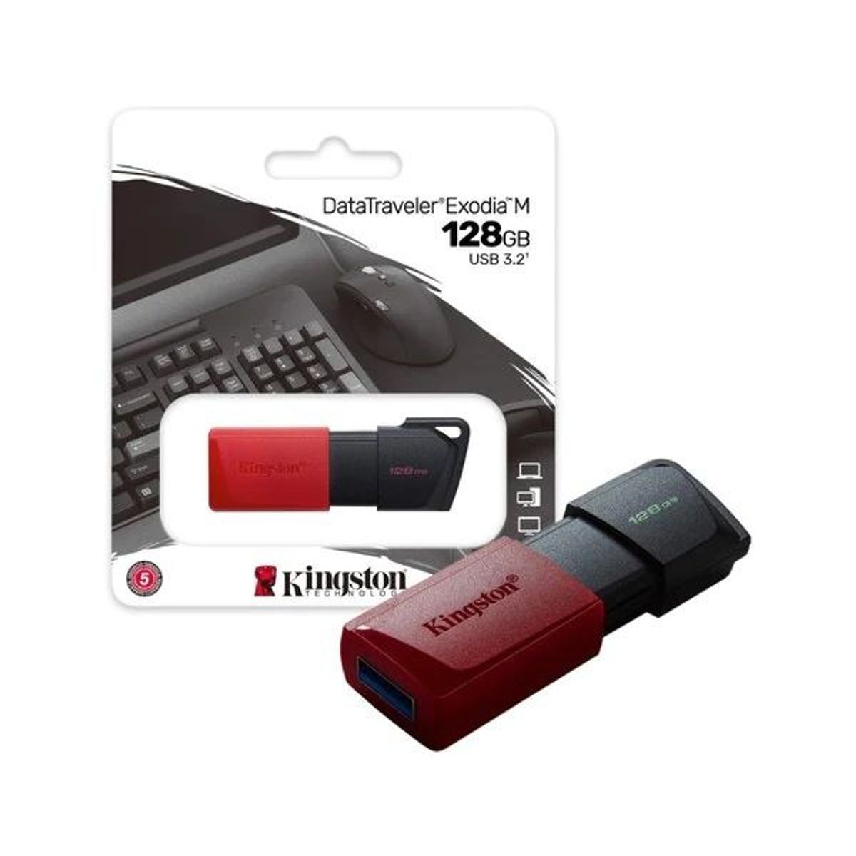 KINGSTON - Memoria Usb 128 GB Exodia M Kingston  Red black