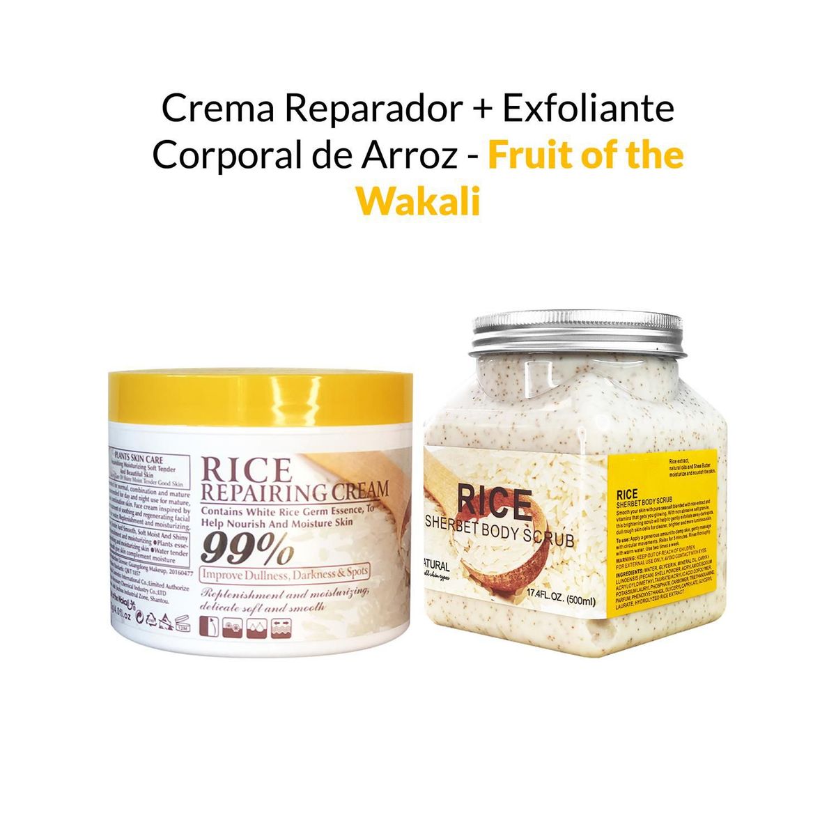 GENERICO - Crema Reparador - Exfoliante Corporal de Arroz - Fruit of the Wakali
