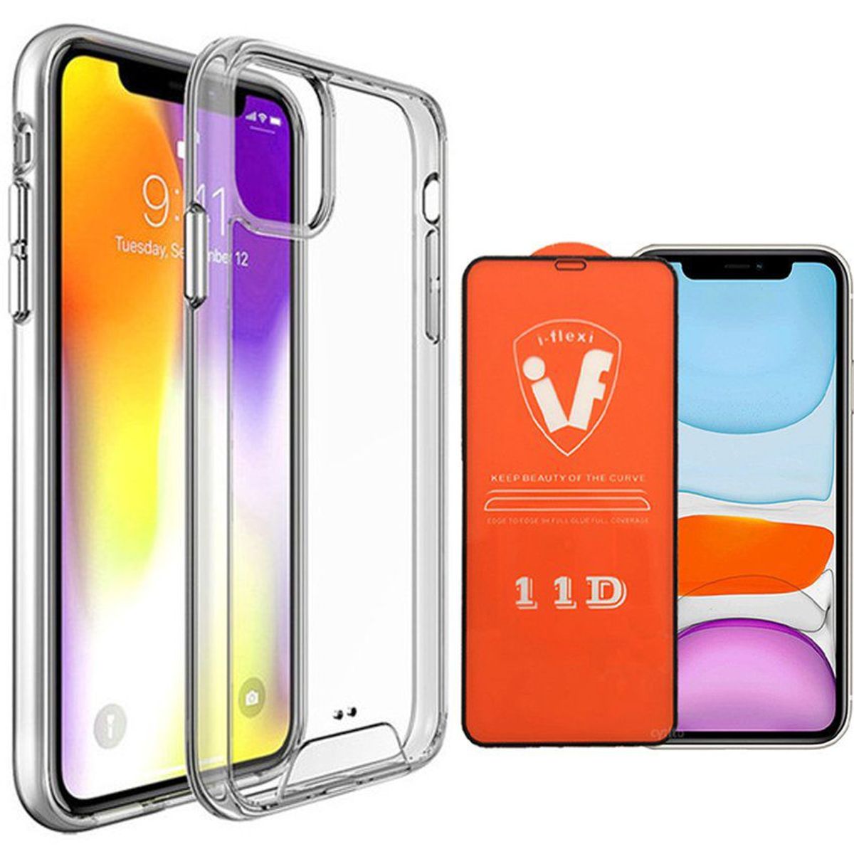 CASE - Funda Case Space + Vidrio Templado para iPhone 11 (6.1) - Transparente