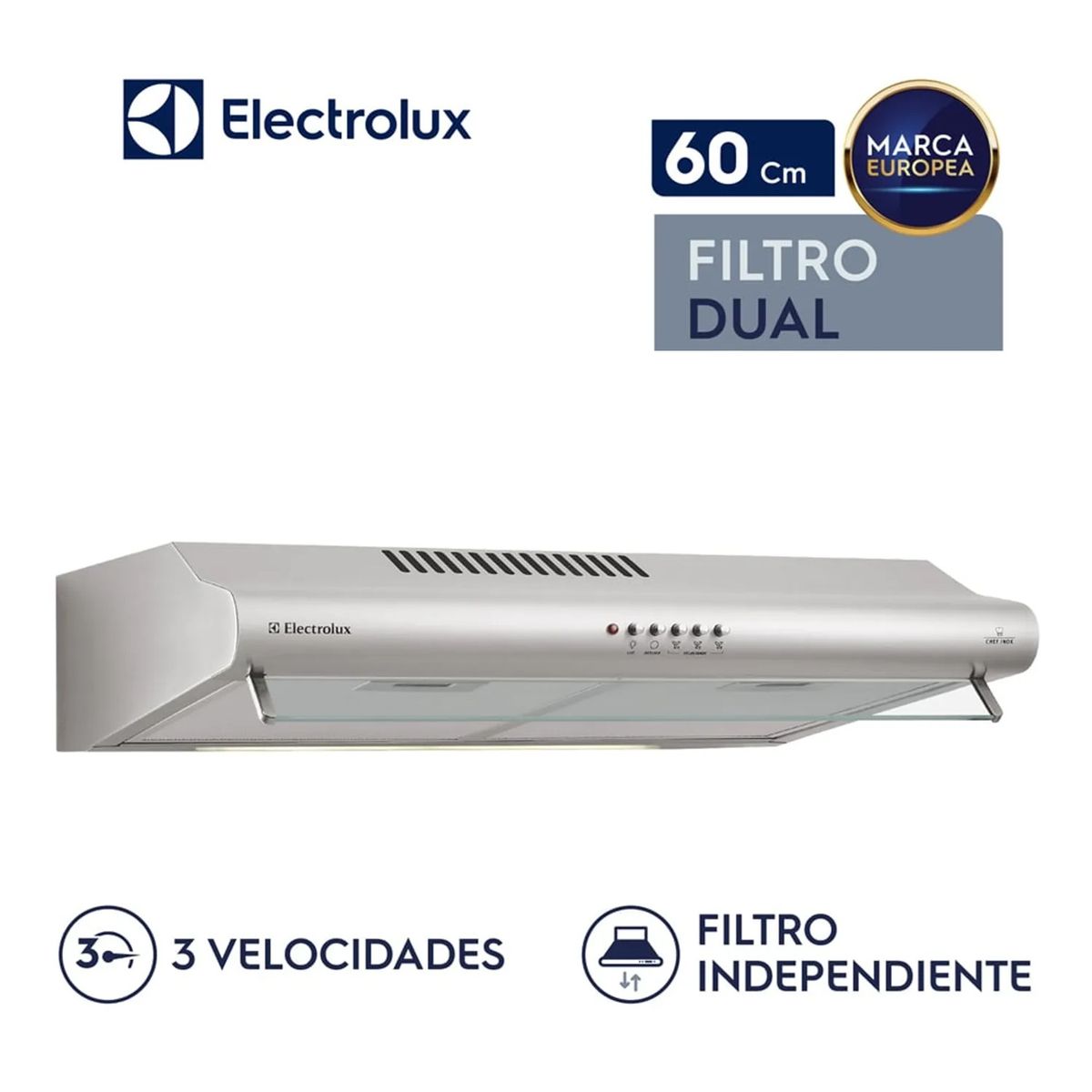 ELECTROLUX - Campana Extractora EJSE242TBIS 3 Velocidades