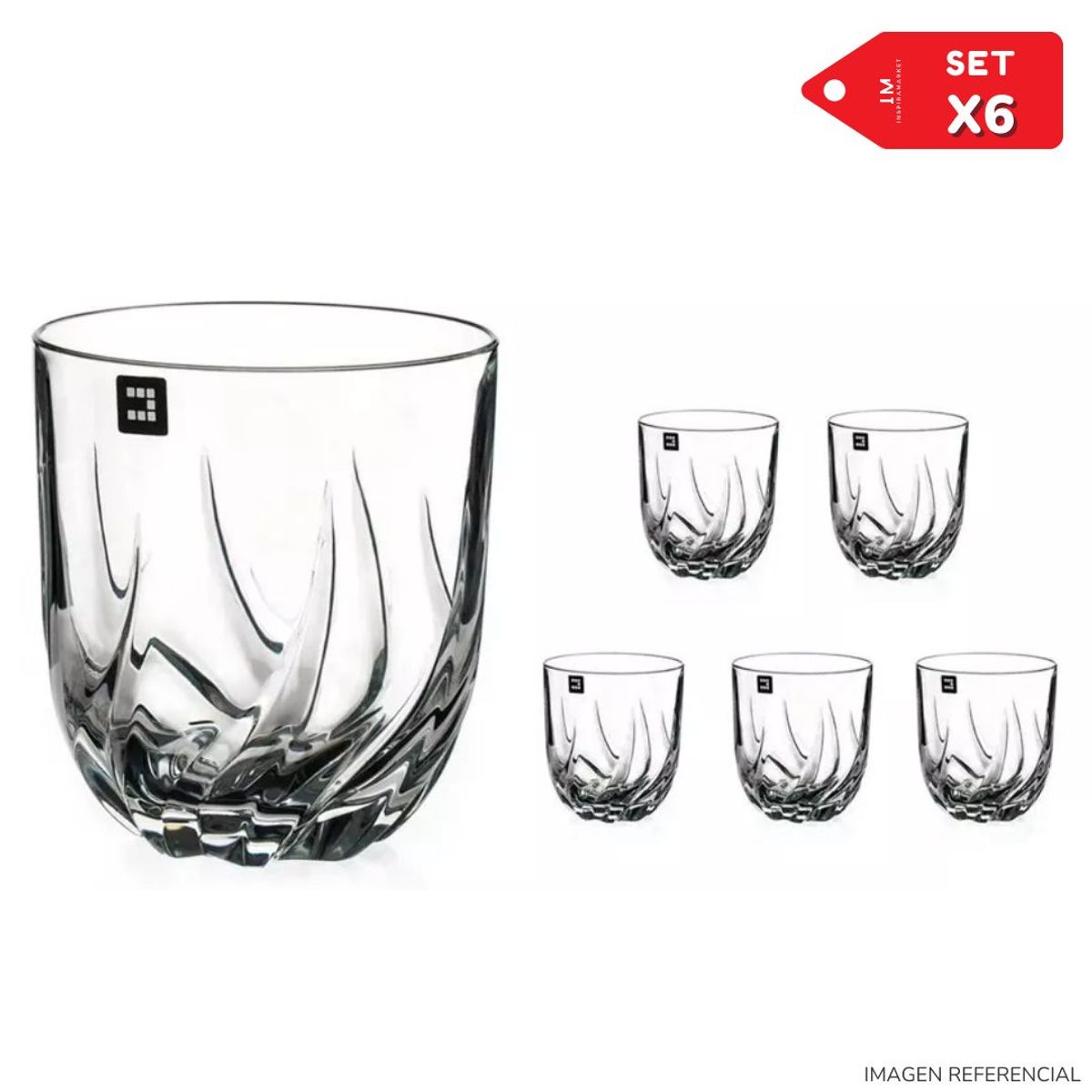 INSPIRA MARKET - Set x 6 Vasos para Whisky y Licores