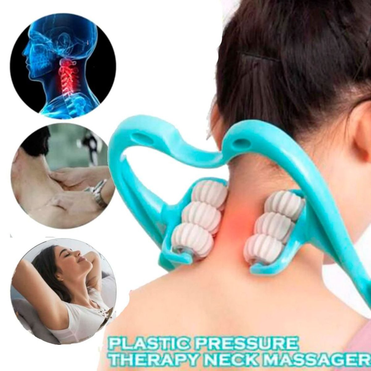 GENERICO - Masajeador de Cuello Seis Bolas Presión Manual