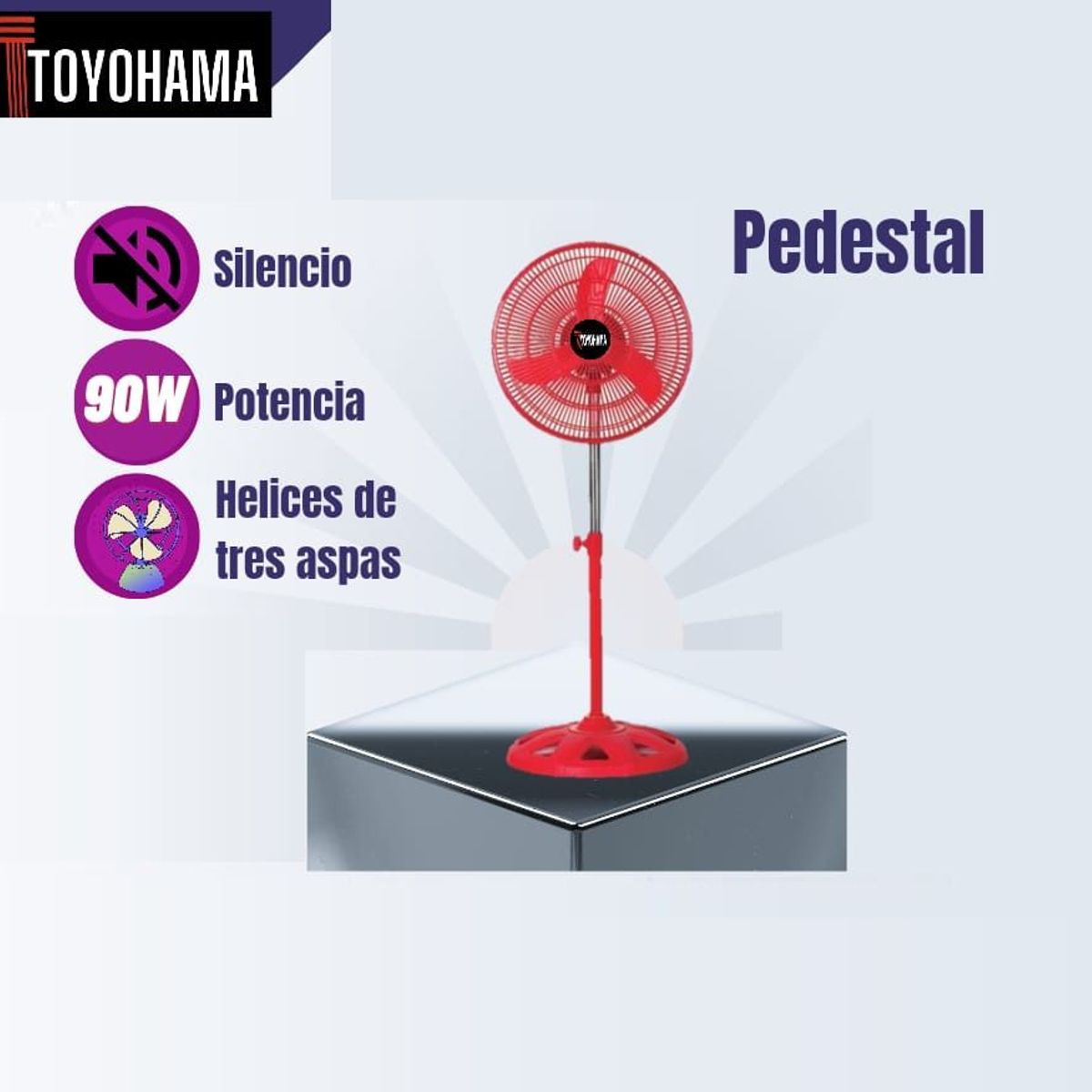 UNIVERSAL - VENTILADOR DE 12 TOYOHAMA 90W 160° ROJO