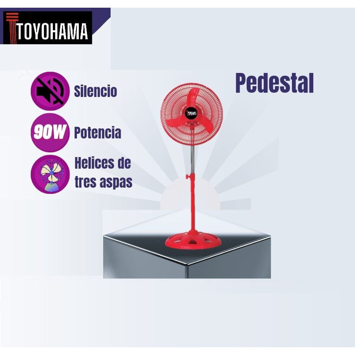UNIVERSAL - VENTILADOR DE 12 TOYOHAMA 90W 160° ROJO