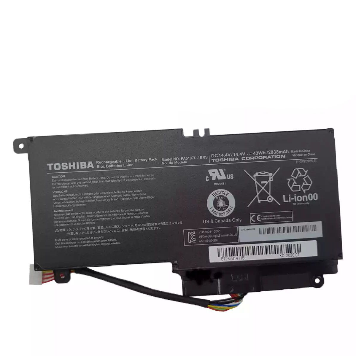 TOSHIBA - BATERIA PARA TOSHIBA PA5107 43Wh 14.4V 4 CELDAS S55 S55-A S50 S50-A