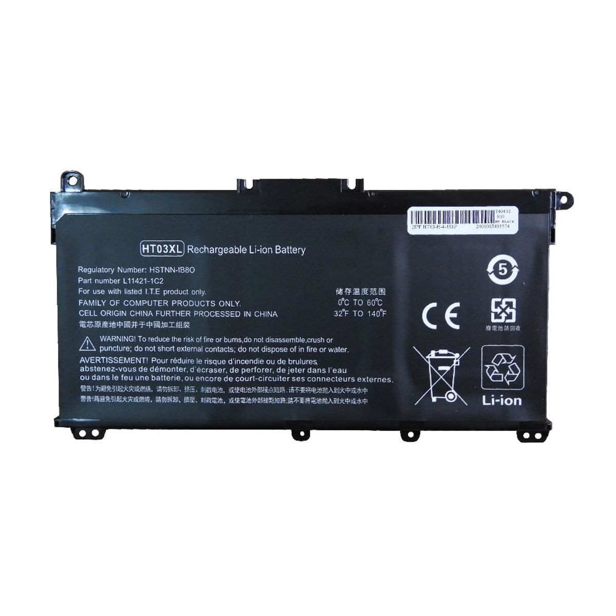 HP - BATERIA PARA HP HT03XL 41.9Wh 11.55V 3 CELDAS 14-CE 15-CS