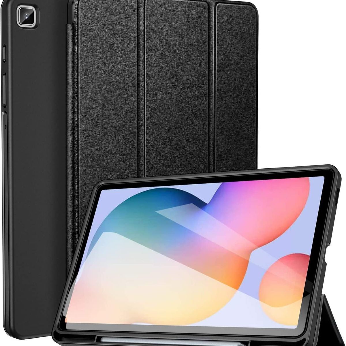 GENERICO - Funda Flip Para Galaxy Tab S6 Lite 10.4 P613 P610 Con Portalápiz Negro