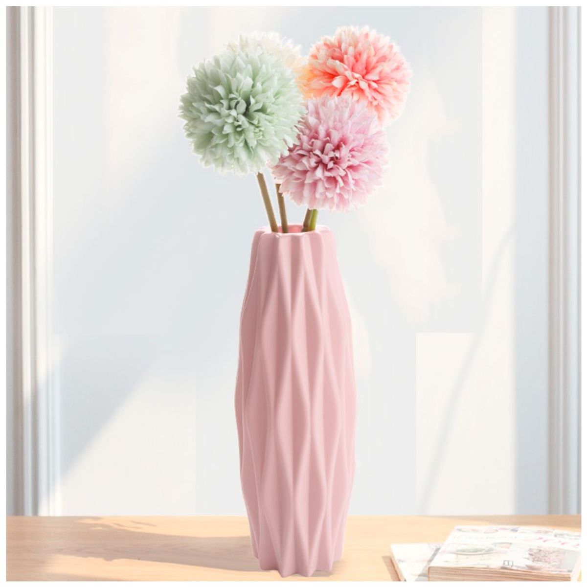 SASHIJA - Florero Jarrón Maceta Decorativa Elegante L31 Rosado