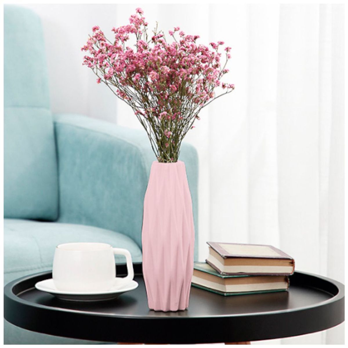 SASHIJA - Florero Jarrón Maceta Decorativa Elegante L31 Rosado