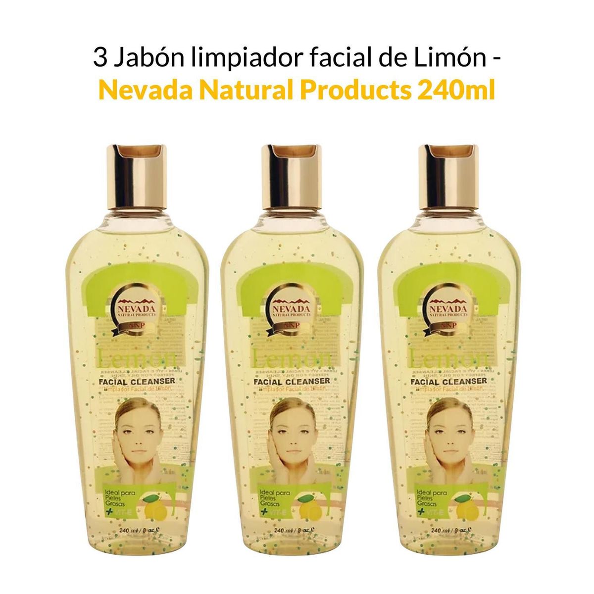 NEVADA NATURAL PRODUCTS - 3 Jabón limpiador Facial de Limón - Nevada Natural Products 240ml