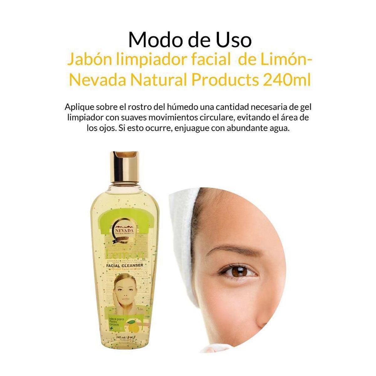 NEVADA NATURAL PRODUCTS - 3 Jabón limpiador Facial de Limón - Nevada Natural Products 240ml