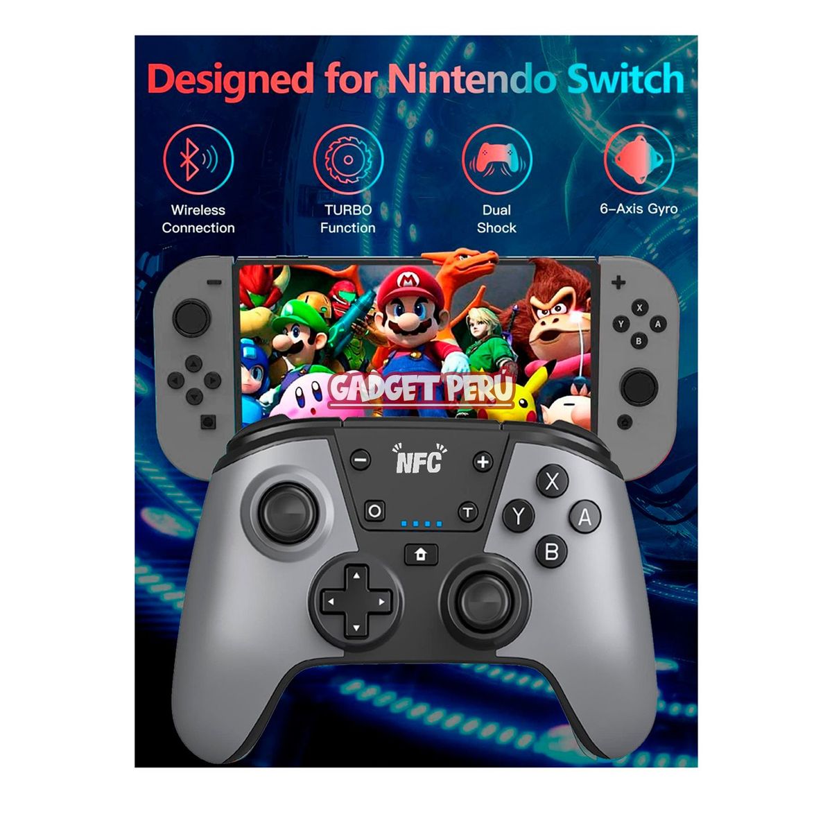 GENERICO - Mando Gamepad Para Nintendo Switch Oled Standar o Lite Con NFC