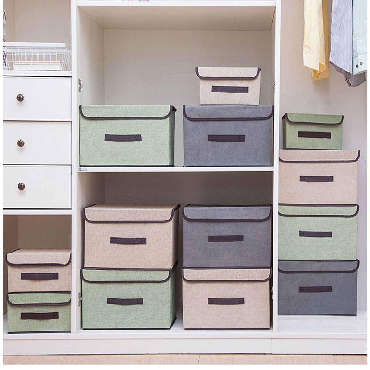 GENERICO - Caja de Almacenamiento con Tapa Portátil Plegable 36x24x 23