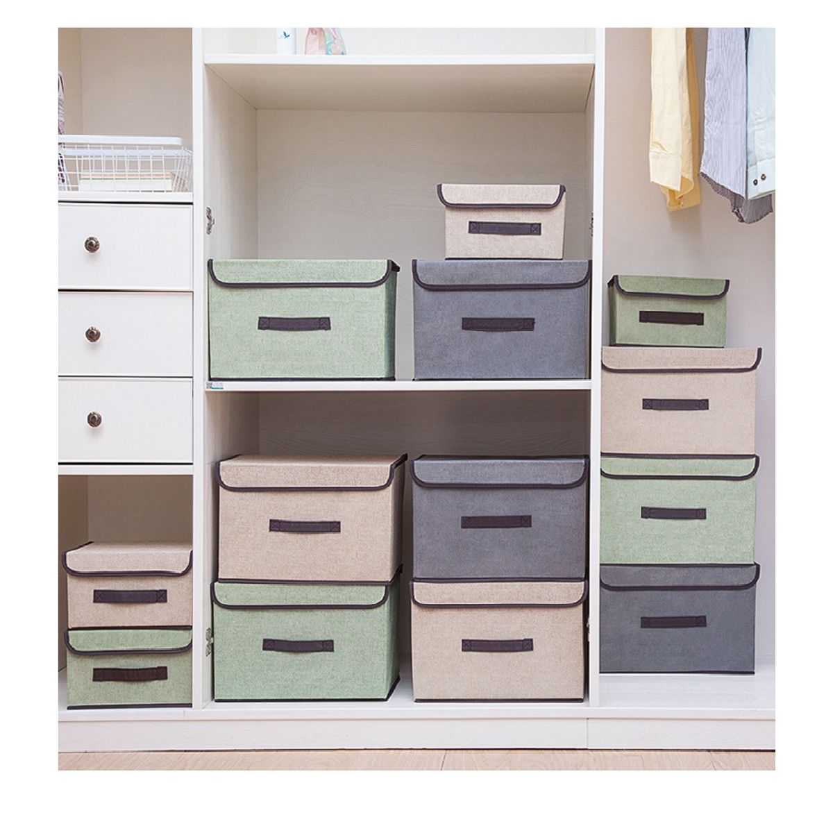 GENERICO - Caja de Almacenamiento con Tapa Portátil Plegable 36x24x 23