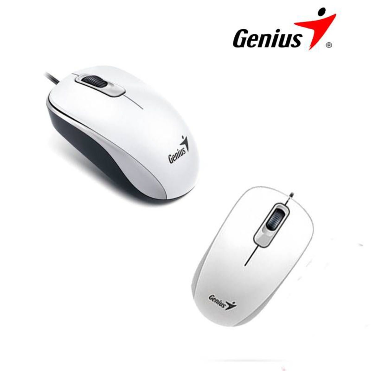 GENIUS - Mouse Genius Dx 110 Blanco Cableado Usb Optico Pc Laptop
