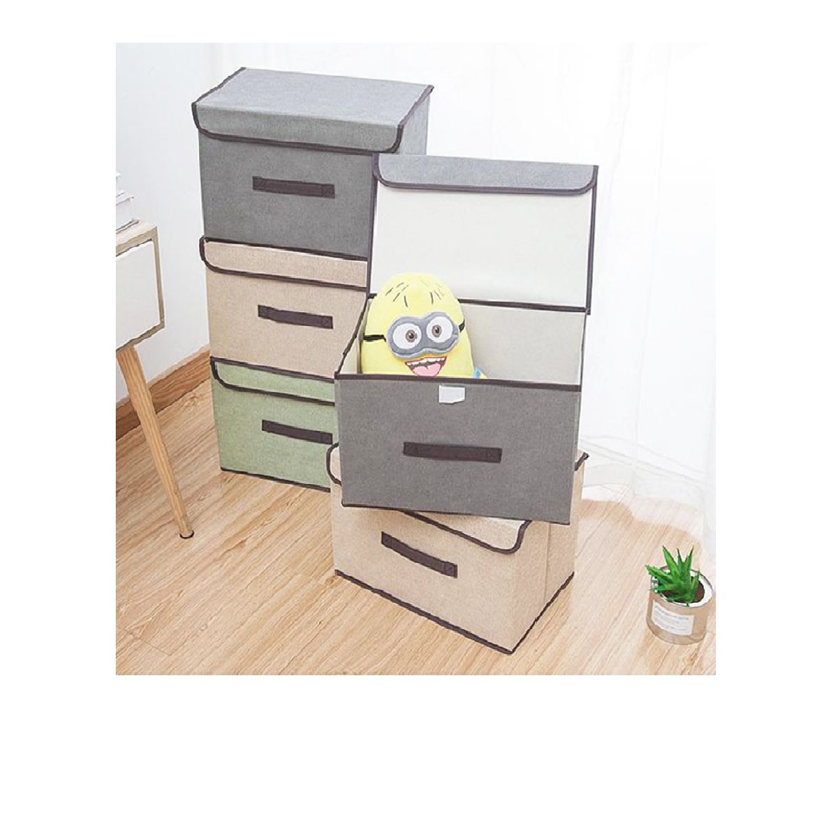 GENERICO - Caja de Almacenamiento con Tapa Portátil Plegable 36x24x 23