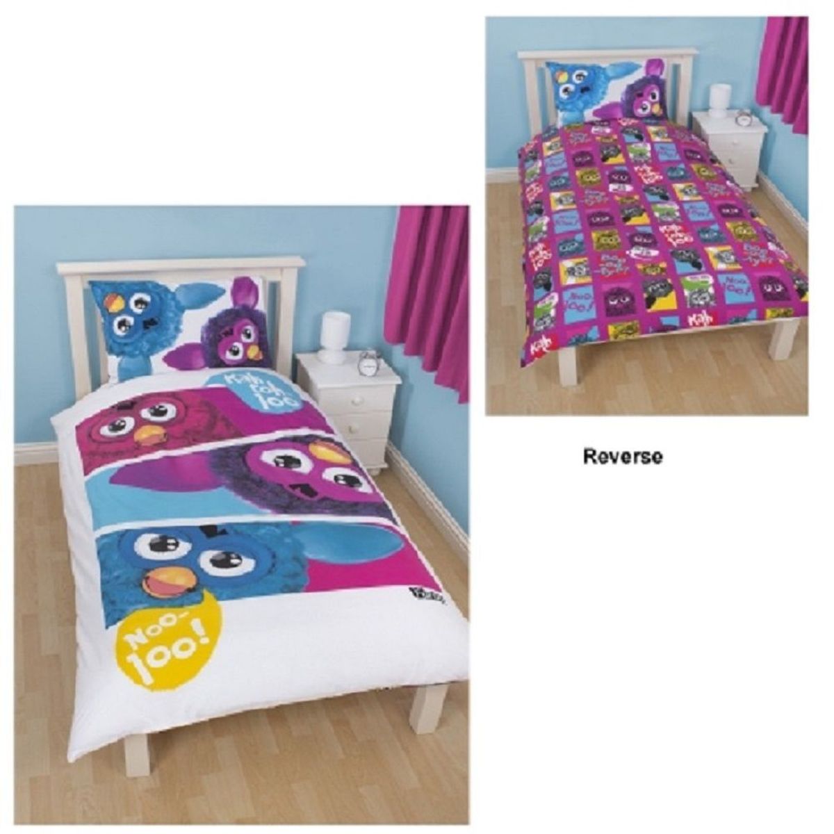 GENERICO - Furby Boom - Cobertor Cubrecama Reversible