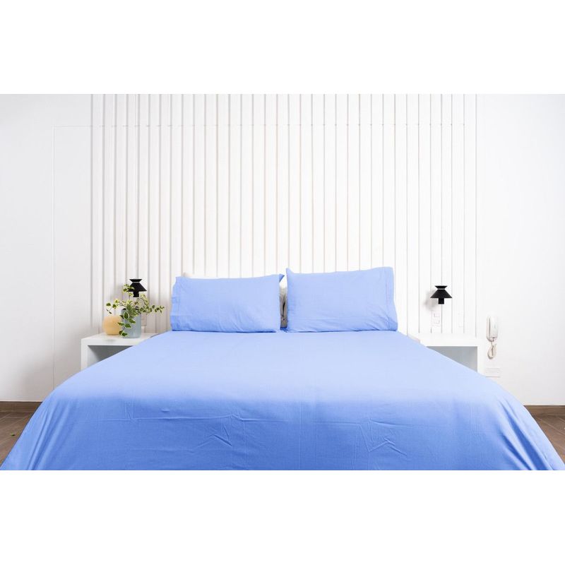 COBITEX HOME - Funda De Plumón Cobitex Azul Cielo 2 Plazas 100% Algodón