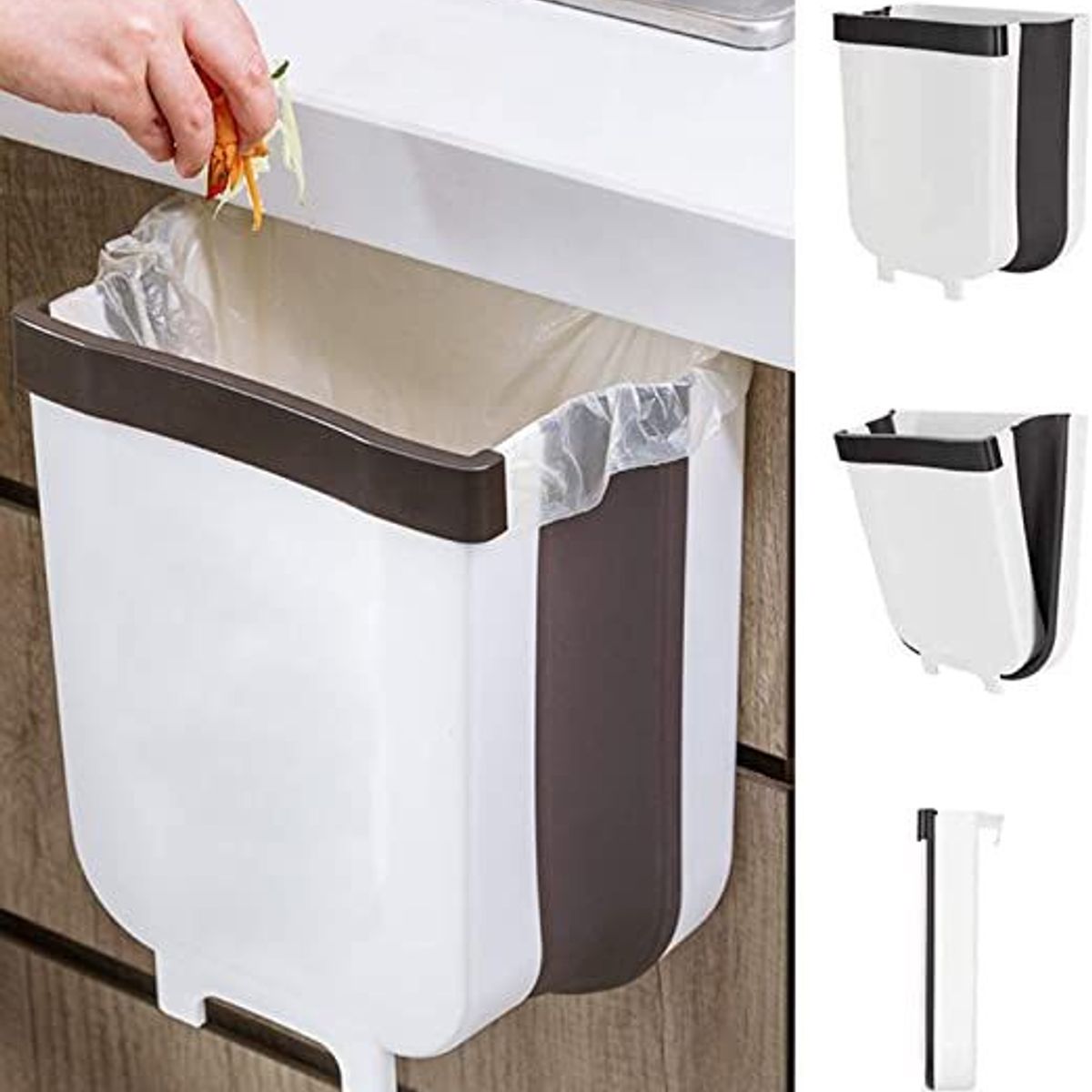 GENERICO - Tacho de basura plegable papelera organizador de cocina Blanco