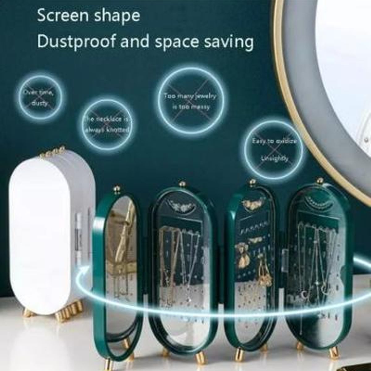 GENERICO - Joyero Plegable Organizador de Joyas Collar Aretes Anillos