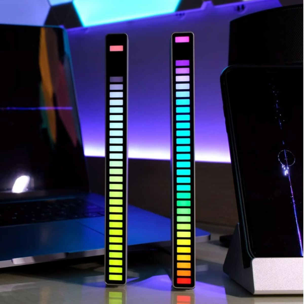 GENERICO - Barra ritmica Led Ritmico RGB sonido Detector de sonido BarraOscura