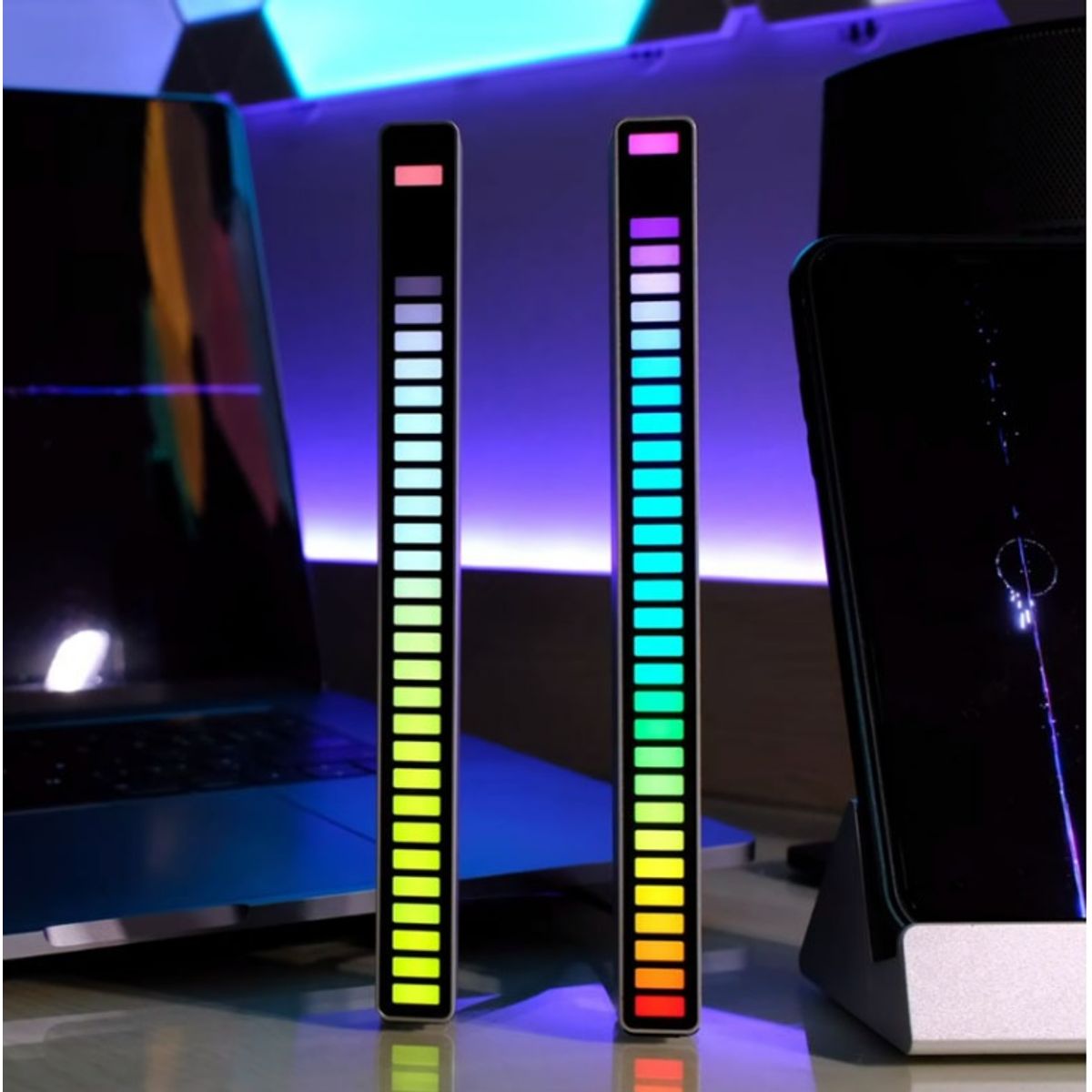 GENERICO - Barra ritmica Led Ritmico RGB sonido Detector de sonido BarraOscura